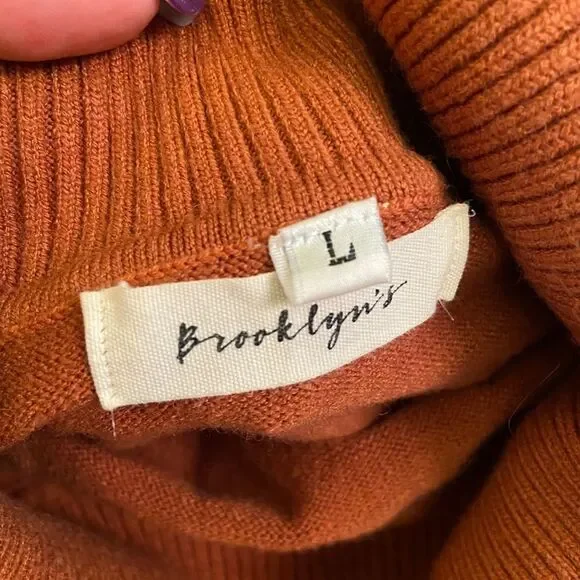 Brooklyns Brown & White Sweater Large - Picture 5 of 8